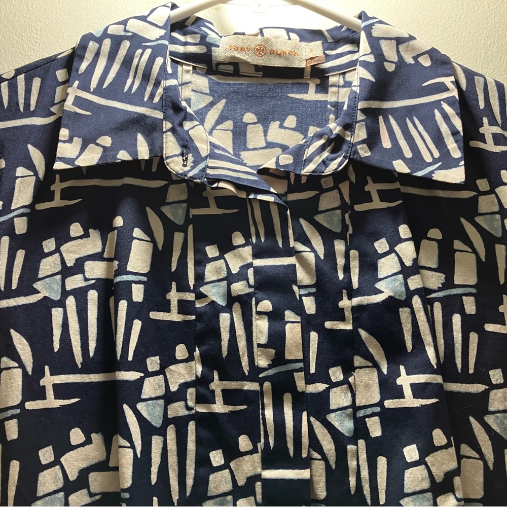 Tory Burch short sleeve Figurine  Poplin shirt dress - Picture 11 of 11